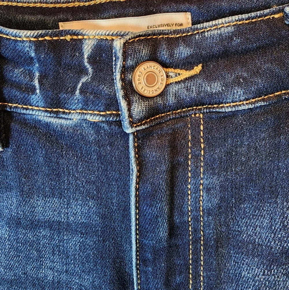 Kancan Classic Distressed Denim Shorts - Blue